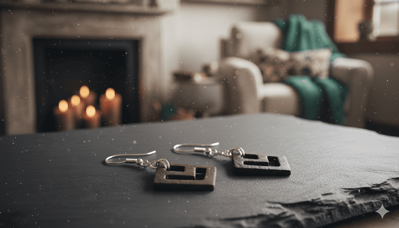 Wooden Earrings with Bog Oak